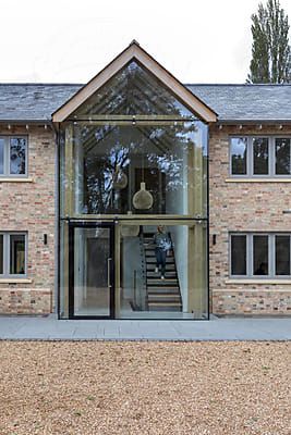 Extension Above Garage, Schoolhouse Kitchen, Extension Exterior, Garage Extension, Cottage Extension, Modern Bungalow House Design, School Field, Hillside House, Modern Bungalow House