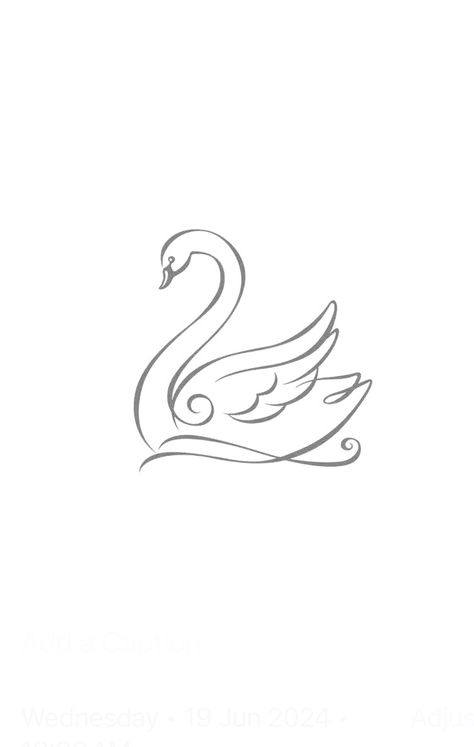 ꪶꫀ ᥴꪗᧁꪀꫀ Tiny Swan Tattoo, Swan Tatoos, Simple Swan Tattoo, Two Swans Tattoo, Swan Line Art, Swan Tattoo Design, Swan Tattoo, Enter Sandman, Fine Line Tattoos