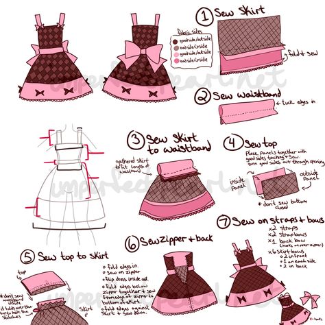 Lolita JSK sewing tutorial Sewing Methods, Lolita Outfit, Cosplay Idea, Sewing Things, Kawaii Diy, Doll Diy, Cosplay Tutorial, Cosplay Diy, Cosplay Tips