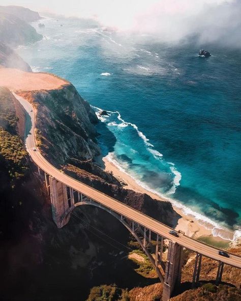 DigitalInk Bixby Creek Bridge, Creek Bridge, Mcway Falls, Highway 1, Big Sur California, Travel Board, Big Sur, Bucket List, Beautiful Places