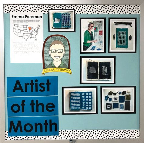 An Engaging Twist on the Artist of the Month Board—How to Introduce Contemporary Women Artists - The Art of Education University Artist Of The Month Bulletin Board, Artist Bulletin Board, Wednesday Ideas, Integrate Art, Elementary Art Classroom, Elementary Art Rooms, Artist Of The Month, Education University, Art Classroom Decor