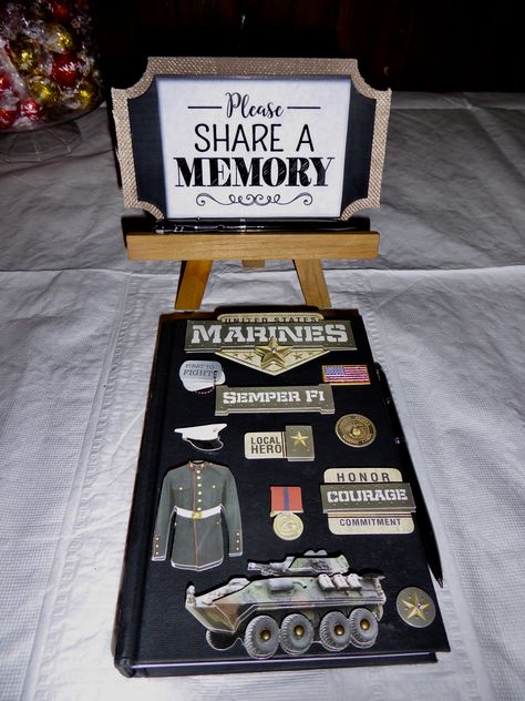 Marine Corps Retirement Gift, Marine Retirement Party Ideas, Marine Corps Decorations Party, Marine Corps Party Ideas, Marine Corps Retirement Party Ideas, Usmc Retirement Party Ideas, Marine Retirement Party, Military Retirement Party Ideas, Usmc Graduation