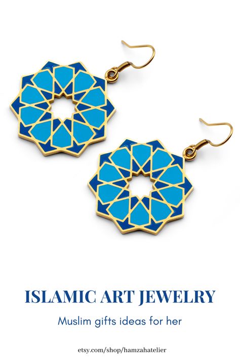 The Eid is coming, and again, you haven't bought anything for your beautiful wife. You want to make her feel special, to give something that really mean to her. Thinking on you, Hamzah has designed a jewelry collection inspired by Islamic Geometry patterns. Pieces to make an statement when she is wearing them, saying to the world, I'm muslim and I'm proud of it. Visit our Etsy shop to find products ideas inspired by Islamic art. Arabian Jewellery, Moroccan Jewellery, Islamic Geometry, Make Her Feel Special, Arabic Necklace, Colored Jewelry, Islamic Jewelry, Moroccan Jewelry, Head Scarves