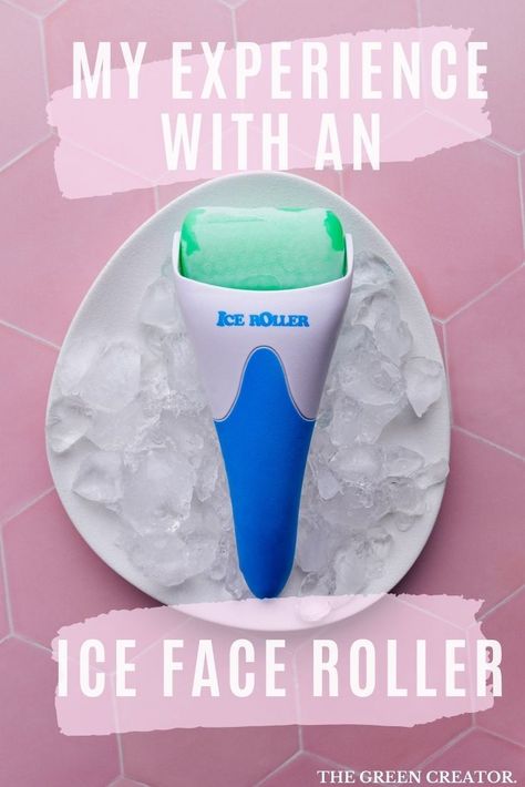 An ice face roller is a simple beauty tool used for cold skin therapy. But does it work? Read more about my experience with an ice face roller. - www.thegreencreaotr.com - #faceroller #naturalbeauty #coldtherapy #iceroller #facemassage #nontoxic #veganbeauty #vegan #icefaceroller #antiaging Ice Rollers For Face, Diy Ice Roller Face, Cold Roller Face, Cold Face Roller, Ice Rolling Face Benefits, Ice Roller Face How To, Ice Roller Face Benefits, Rolling Face, Ice Therapy