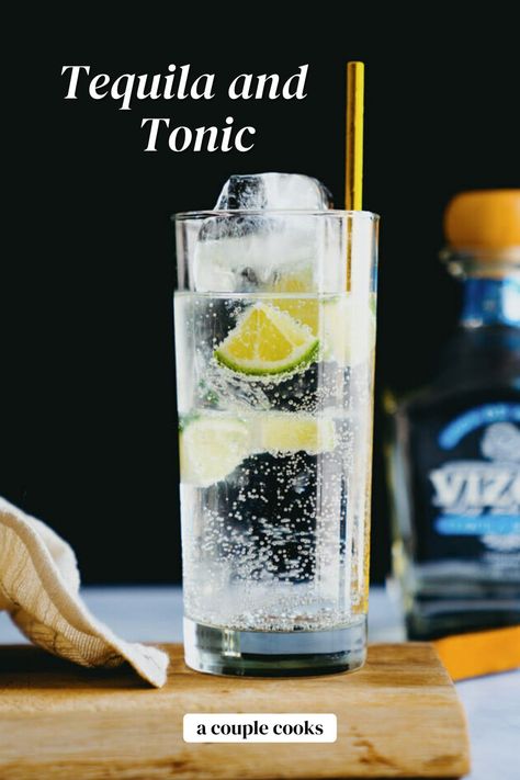 Tequila and tonic is a fun spin on the G&T! Swap in tequila for a zingy, bubbly cocktail that everyone will love. | alcoholic drinks | drinks | cocktails | tequila drinks | tonic water drinks | #tequila #tequilaandtonic #tequiladrink #tequilacocktail What To Mix With Tequila, Homemade Margarita Recipe, Tequila And Lemonade, Homemade Sour Mix, Tequila Cocktail Recipes, Drinks Tequila, Vodka Mixers, Tequila Mixed Drinks, Cocktails Tequila