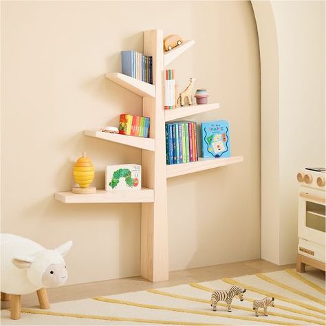 Tree Bookcase, Boy Bedrooms, Montessori Teaching, Tree Bookshelf, Nursery Bookshelf, Montessori Playroom, Kid Bedroom, Playroom Design, Spruce Tree