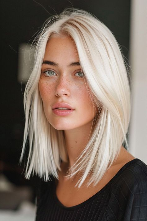 50+ Chic & Versatile Medium Length Hairstyles to Try Today - Days Inspired Medium Length Hairstyle, Medium Haircuts, Medium Length Hairstyles, Bob Cuts, Tousled Waves, Haircuts For Medium Hair, Platinum Blonde Hair, Short Blonde Hair, Medium Hair Cuts