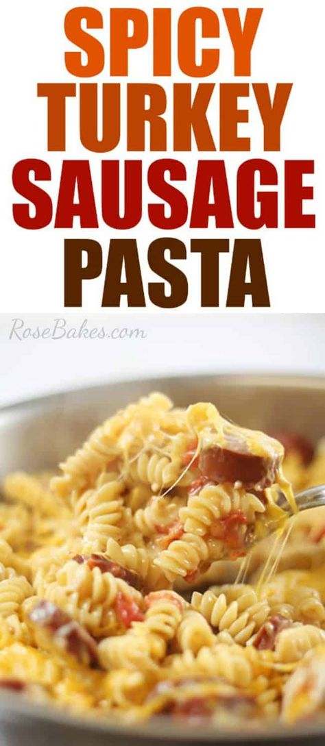 Turkey Sausage Pasta, Turkey Sausage Recipes, Pasta Sausage, Sausage Pasta Bake, Spicy Turkey, Butterball Turkey, Man Recipes, Pasta Bake Recipe, Cream Pasta