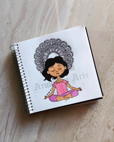 Yoga Yoga Front Page Design, Yoga Sketch Draw, Yoga File Cover Decoration, Yoga Project Cover Page, File Cover, Project Cover Page, Yoga Mandala, Front Page Design, Boho Art Drawings