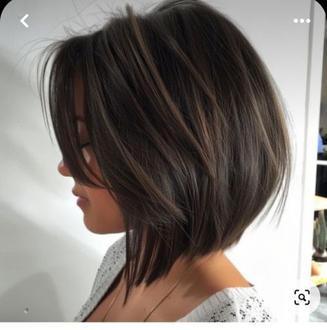 Short Slanted Bob Haircut, Vertical Bob Haircut, Short Length Bob With Layers, Mid Length Bob Hairstyles For Thick Hair, Aline Bob With Layers, Graduated Bob With Bangs, Long Bob Hairstyles With Layers And Curtain Bangs, Middle Age Hairstyles Over 40, Razor Cut Bob For Thick Hair