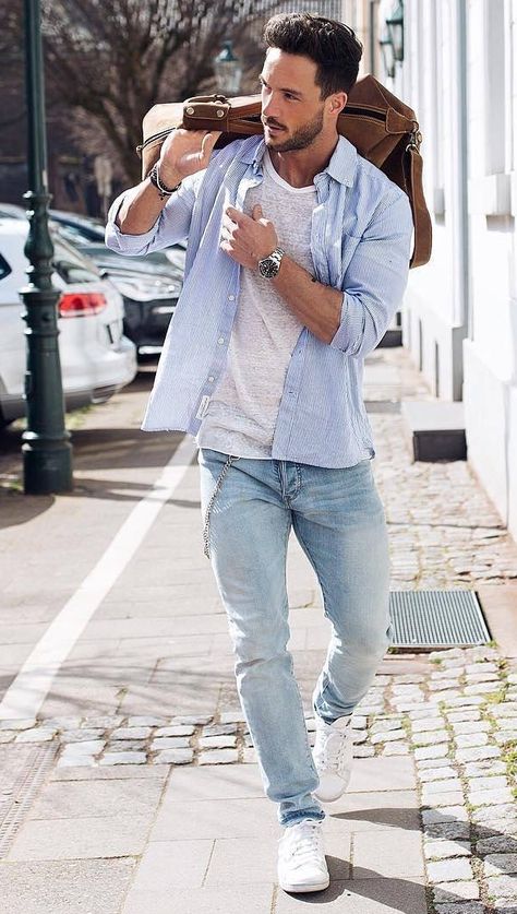 Summer Outfits Men Urban, Mens Trousers Casual, Mens Casual Outfits Summer, Mens Fashion Edgy, Stylish Men Casual, Styles Summer, Cool Summer Outfits, Vintage Mens Fashion, Mens Fashion Casual Outfits