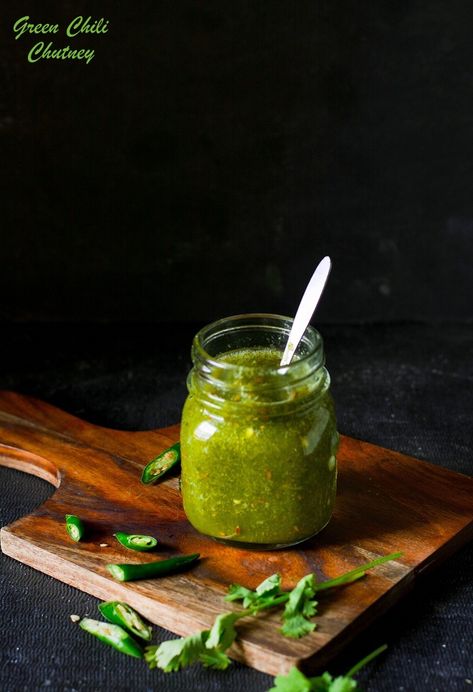 Green Chili Sauce- Hot, tangy,quick and easy green chili sauce When ever I think about making any pickle, chutney or any kind of condiment green chilies came first in my mind..I love them in all forms -raw, pickled,fried ,stuffed, sauce and even in my regular parathas I love to put few green chili roundels ....Read More » Green Chile Salsa Recipe, Vegetarian Green Chili, Green Chili Sauce Recipe, Green Chile Sauce Recipe, Homemade Chili Sauce, Green Chili Salsa, Green Chilli Sauce, Homemade Chilli, Green Chili Sauce