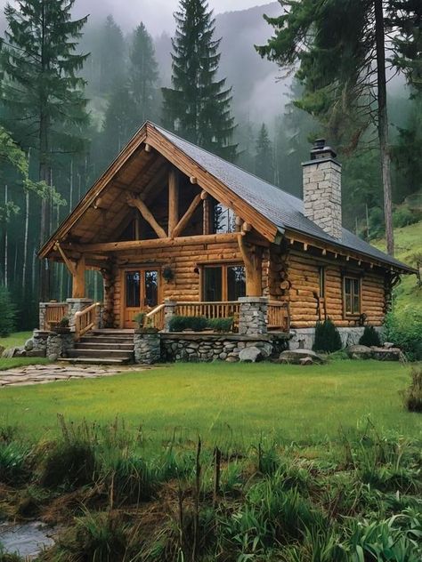 Montana Lodge, Log House, Tiny House Cabin, Cabins And Cottages, Forest House, Cabin Homes, Log Homes, Montana, Tiny House