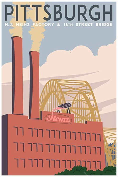 Pittsburgh Travel, Wes Anderson Poster, Twin Peaks Poster, Pittsburgh Art, Heinz Ketchup, Build A Frame, Woman Poster, The Royal Tenenbaums, Life Aquatic