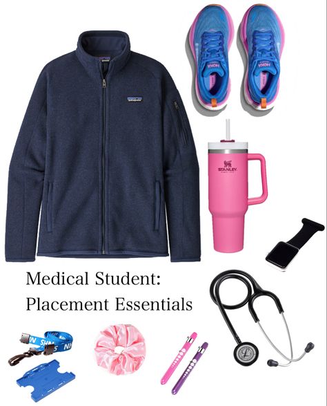 Medical student placement essentials Doctor Essentials, Healthcare Aesthetic, Vet Aesthetic, Pediatric Scrubs, Paramedic Student, Medical Receptionist, Nursing Essentials, Medical Scrubs Fashion, Health Care Assistant