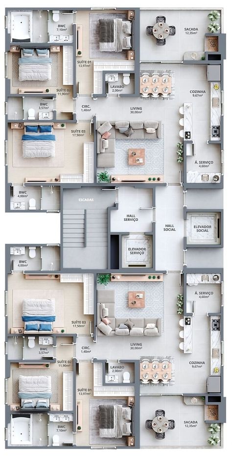 Get your floor plan now! Modern House Floor Plans Luxury, Modern Apartment Layout, 3 Bedroom Apartment Floor Plan, Apartment Building Floor Plans, Condo Layout, Hotel Layout, Luxury House Floor Plans, Home Layout, Modern House Floor Plans