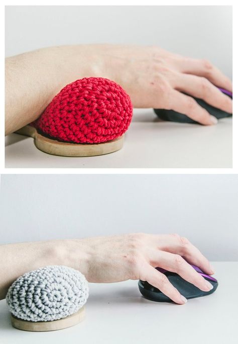 Keyboard Wrist rest, Soft Cotton Wrist Rest, by Kuklas. Mouse Wrist Rest, Keyboard Wrist Rest, Crochet Ball, Cozy Crochet Patterns, Crochet Mouse, Wrist Rest, Crochet Bags Purses, Crochet For Home, Wrist Support