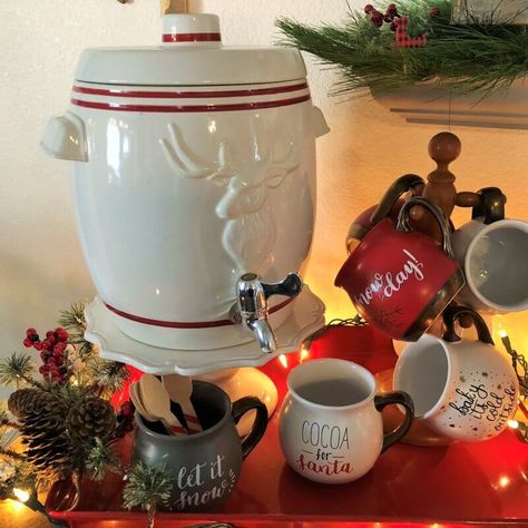 Hot Cocoa Dispenser, Cocoa Bar Station, Hot Cocoa Bar Party, Best Hot Cocoa, Hot Beverage Dispenser, Coffee Bar Hutch, Holiday Hot Cocoa Bar, Coffee Bar Cart, Hot Cocoa Cookies