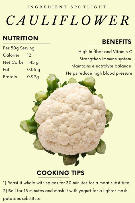 Cauliflower Health Benefits, Nutrition Tips Healthy, Food Benefits Nutrition, Healthy Information, Cauliflower Nutrition Facts, Healthy Cauliflower Recipes, Benefits Of Cauliflower, Biotin Benefits, Health Benefits Of Cauliflower