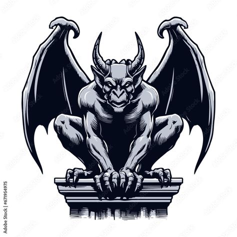 How To Draw A Demon, Gargoyle Illustration, Demons Illustration, Gargoyle Drawing, Devil Drawing, Drawing Silhouette, Gargoyles Art, Legs Tattoo, Devil Art