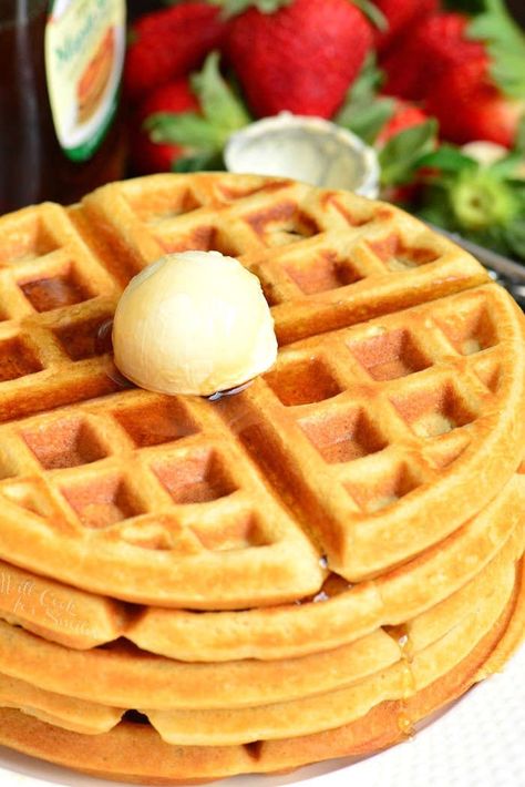 Breakfast Waffle Recipes, Buttermilk Waffles Recipe, Waffle Recipe Healthy, Easy Waffle Recipe, Buttermilk Waffles, Waffle Maker Recipes, Frozen Waffles, Waffles Recipe, Homemade Waffles