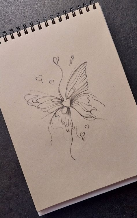 Drawing with pencil ✒️ Pencil Drawings Butterfly, Easy Posters To Draw, Pencil Art Butterfly, Mini Diary Drawing, Butterfly Sketch Easy, Aesthetic Butterfly Sketch, Butterfly Pen Drawing, Butterfly Drawing Pencil, Aesthetic Pencil Sketch