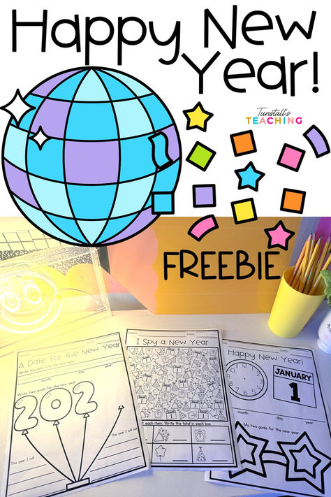 three worksheets for students for new years fun. Second Grade New Years Activities, New Year Back To School Activities, 2nd Grade New Years Activities, January First Grade, New Years Math Activities For Preschool, New Year Kindergarten Activities, New Years Kindergarten, Firework Poems, January Math