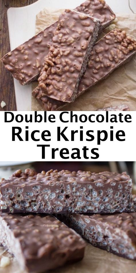 Chocolate Crispy Treats, Chocolate Rice Krispies, Chocolate Rice Krispie Treats, Homemade Chocolate Bars, Krispie Treats Recipe, Thanksgiving Menu Ideas, Rice Krispies Treats, Krispies Treats, Cereal Treats