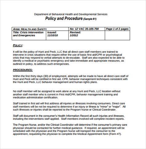 Policies And Procedures Template Check more at https://nationalgriefawarenessday.com/9834/policies-and-procedures-template Therapist Office Design, Procedure Template, Manual Template, Early Childhood Education Programs, Incident Report Form, Basic First Aid, Procedural Writing, Safety Policy, Crisis Intervention