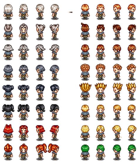 Sprite Sheet Character Pixel Art, Top Down Character Sprite, Video Game Symbols, Pixel Character Sprite Sheet, Video Game Sprites Character Design, Pixel Art Character Spritesheet, Eternal Darkness, Pixel Character Sprite 32x32, Sprite Sheet