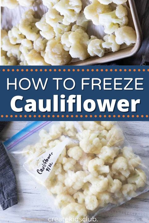 Cauliflower Freezer Recipes, How To Freeze Cauliflower, How To Freeze Fresh Cauliflower, Freezing Fresh Cauliflower, Can You Freeze Cauliflower, Blanching Cauliflower, Freezing Cauliflower, Riced Cauliflower From Frozen, How To Freeze Cauliflower Rice