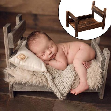 Infant Bed Photography, Mini Bed Newborn Photography, Newborn Photography Bed Prop, Newborn Photography Bed, Newborn Props Photography, Props Reference, Newborn Studio Photography, Newborn Shoots, Wood Props