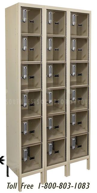 Steel Day Use Lockers with Clear Glass Door and Keyless Lock Safe Lockers, Keyless Locks, Cabinet Glass, Steel Locker, Art Shelves, Electronic Lock, Office Cabinets, Furniture Manufacturers, Bathroom Medicine Cabinet