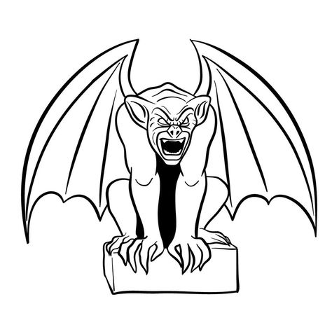 How to draw a Gargoyle How To Draw Gargoyles, Simple Gargoyle Tattoo, Inktober Gargoyle, Simple Gargoyle Drawing, Gargoil Drawings, Gargoyle Drawing Easy, Gargoil Drawing, Gargoyle Drawing Sketch, Gothic Doodles