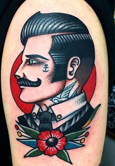 Gentleman Tattoo, Tato Tradisional, Barber Tattoo, Traditional Style Tattoo, Tattoo Old School, Tattoo Magazine, Traditional Tattoo Sleeve, Old School Tattoo Designs, Traditional Tattoo Art