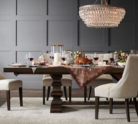 Dining Room Tables | Pottery Barn Seagrass Dining Chairs, Tufted Dining Chairs, Extending Dining Table, Dining Room Wall Decor, Dining Room Walls, Extendable Dining Table, Dining Room Design, Formal Dining Room, Upholstered Dining Chairs