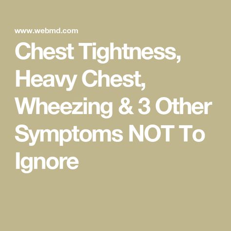 Chest Tightness, Heavy Chest, Wheezing & 3 Other Symptoms NOT To Ignore Chest Tightness, Diy Hair Care, Chest Pain, Warning Signs, Big Deal, Disease, Health, Diy Haircare