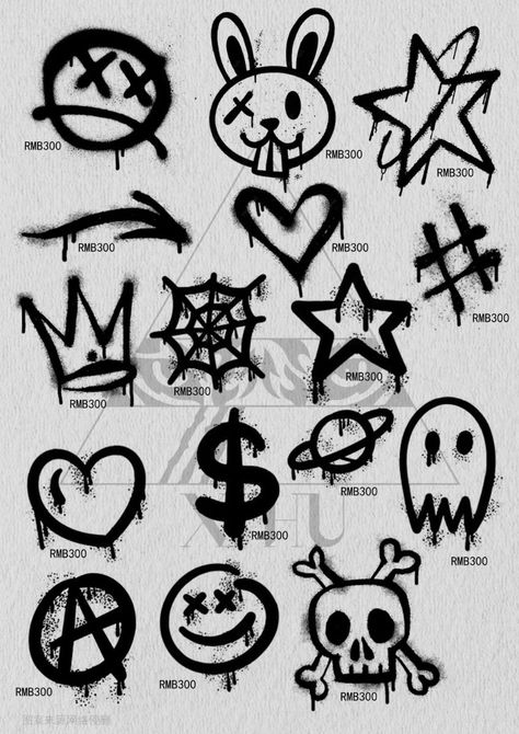 Graffiti Tattoo Ideas, Gangsta Graffiti, Graffiti Tattoo Design, Graffiti Symbols, Monster Graffiti, Small Tattoos Designs, Easy Tattoos To Draw, Easy Graffiti, Easy Graffiti Drawings