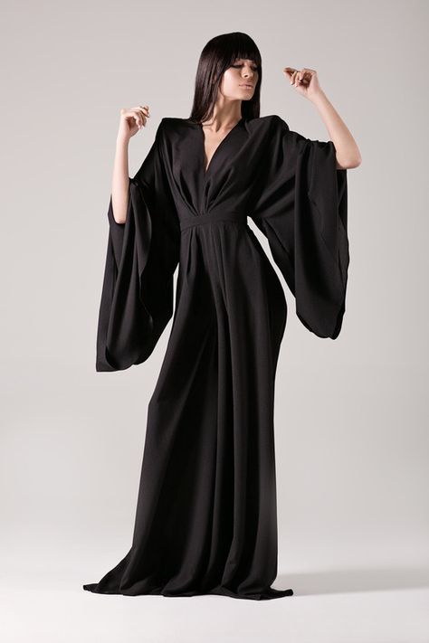 MaySociety — Michael Costello Capsule Collection 16 Grecian Dress, Kimono Dressing Gown, Michael Costello, Strong Shoulders, Jumpsuit With Sleeves, Ball Gown Dresses, Kimono Dress, Kimono Sleeve, Capsule Collection