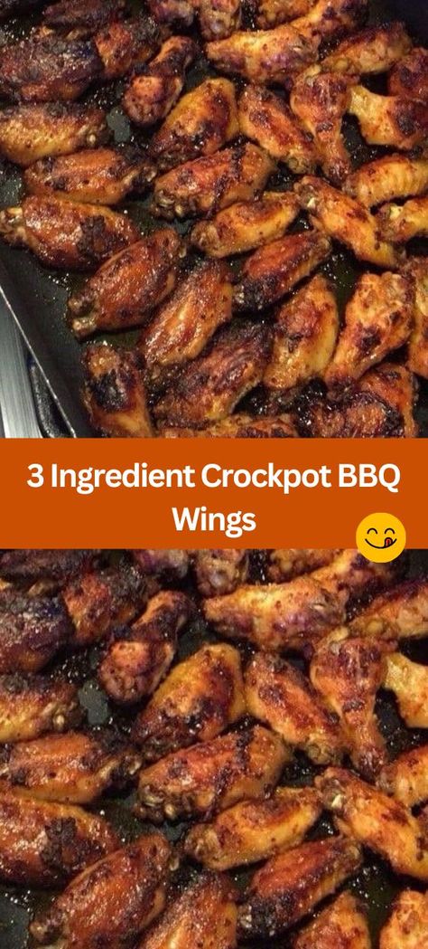 Easy 3-Ingredient Crockpot BBQ Wings Recipe - Looking for a hassle-free appetizer that will impress your guests? Try our simple 3-Ingredient Crockpot BBQ Wings recipe! With just chicken wings, BBQ... 3 Ingredient Crockpot Bbq Chicken Wings, Chicken Wings In Crockpot Easy, Crockpot Chicken Bbq Recipes, Crock Pot Chicken Wing Recipes, Bbq Wings In Crockpot, Chicken Wing In Crockpot, How To Make Bbq Chicken Wings, Crockpot Chicken Wings Recipes Easy, Easy Chicken Wings Crockpot