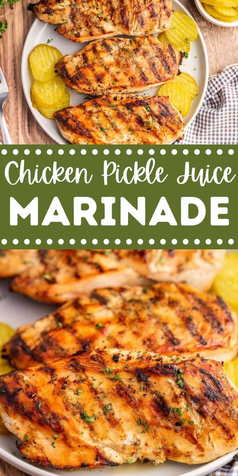 Pickle Juice Marinade, Pickle Brine Chicken, Classy Chicken, Pickle Juice Recipe, Leftover Pickle Juice, Chicken Breast Marinade Recipes, Brine Chicken Breast, Chicken Breast Marinade, Pickle Brine