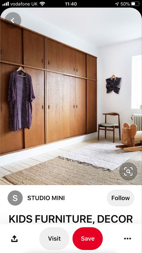 Wood Fitted Wardrobes, Accent Closet, Mid Century Built In Wardrobe, Midcentury Closet Doors, Mid Century Modern Fitted Wardrobe, Mid Century Fitted Wardrobe, Wardrobe Mid Century, Mid Century Modern Closet, Midcentury Wardrobe Furniture