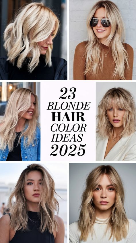 Explore these gorgeous blonde hair color ideas for 2025! Whether you're into sun-kissed sandy blonde or cool platinum, this collection has the perfect shade for every blonde lover. From effortless waves to chic, straight styles, these looks are ideal for refreshing your hairstyle. Get ready for a bold transformation or a subtle update with these stunning blonde hues. Save this pin to bring these trendy blonde styles to your next salon visit! ✨💇‍♀️ Fall Winter Balayage, Top Blonde Hair, Winter Balayage, Platinum Balayage, Blonde Styles, Ash Highlights, Ash Blonde Bob, Platinum Blonde Bobs, Effortless Waves