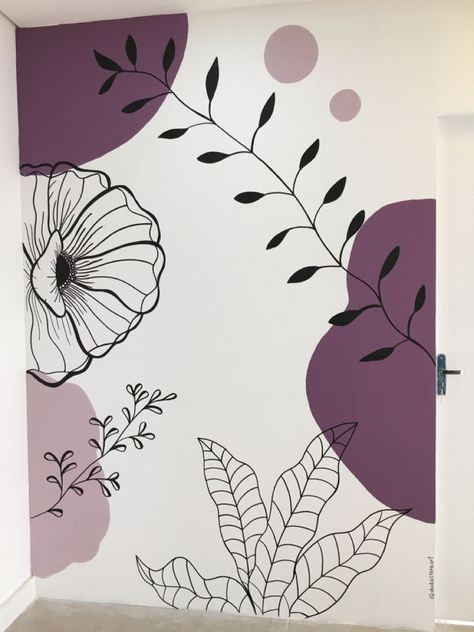 Bedroom Drawing Ideas Wall Art, Small Wall Drawing, Aesthetic Drawings For Wall Decor, Mural Drawing Ideas, Drawing For Bedroom Wall Art, Small Room Wall Painting Ideas, Wall Painting Ideas Floral, Abstract Wall Painting Bedrooms, Room Wall Drawing Bedrooms