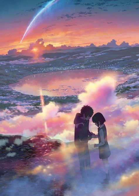 your name kimi no na wa Your Name 2016, Cool Animes, Mitsuha And Taki, The Garden Of Words, Your Name Anime, 다크 판타지, Harry Potter Anime, Anime Wall Art, Japanese Animation