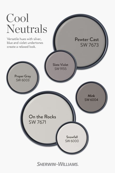 Cool Tone Gray Paint Colors, Darker Neutral Paint Colors, Sherwin Williams Grey Paint Colors, Dark Gray Living Room Walls, Grey Paint Living Room Ideas, Neutral Grey Living Room, Neutral Gray Paint Colors, Gray Flooring Living Room Colour Schemes, Sherwin Williams Interior Paint Colors