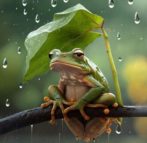 Frog Photography Nature, Frog Reference Photo, Frog In Rain, Frog Reference, Funny Frog Pictures, Frog Photography, Frogs Photography, Frog With Mushroom, Frosch Illustration