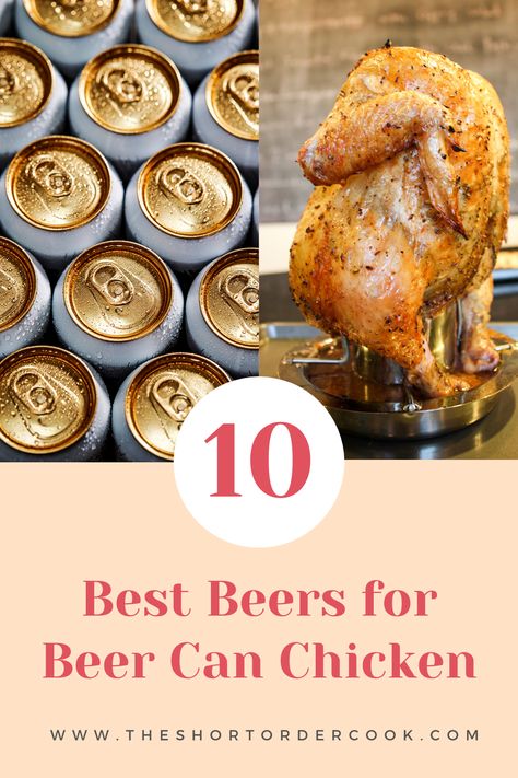 Cans of beers lined up and a chicken cooked on a beer can chicken roasting pan. Beer Can Chicken On The Grill, Beer Can Chicken In The Oven, Beer Chicken Oven, Recteq Recipes, Beer Can Turkey, Smoked Beer Can Chicken, Drunken Chicken, Awesome Chicken, Big Green Egg Grill