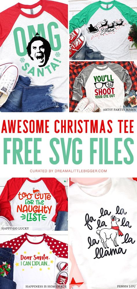 Free Christmas SVG Files Perfect for a Christmas Tee  ⋆ Dream a Little Bigger Free Christmas Svg Files, Nightmare Before Christmas Font, Christmas Fonts Alphabet, Free Christmas Svg, Christmas Fonts Free, Cricut Svg Files Free, Cricut Christmas Ideas, Christmas Shirt Svg, Hallmark Christmas Movies