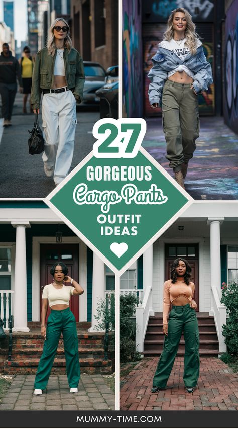 🌟 Elevate your casual wear with our top cargo pants outfit ideas! Get ready to turn heads with these unique combinations that add flair to your everyday look. #StreetFashion #CargoPants 🌟 Shoes With Cargo Pants, Cargo Pants Outfit Work, Gray Cargo Pants Outfit, Pants Outfit Ideas For Women, Cargo Pant Outfits, Colored Cargo Pants, Cargo Pants Outfit Ideas, Top Cargo Pants, Pant Outfits For Women